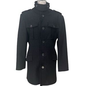 Ted Baker Wool Blend Black Men's Pea Coat Size 4
